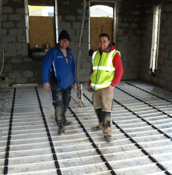 Stancu Plumbing team on site during underfloor heating installation